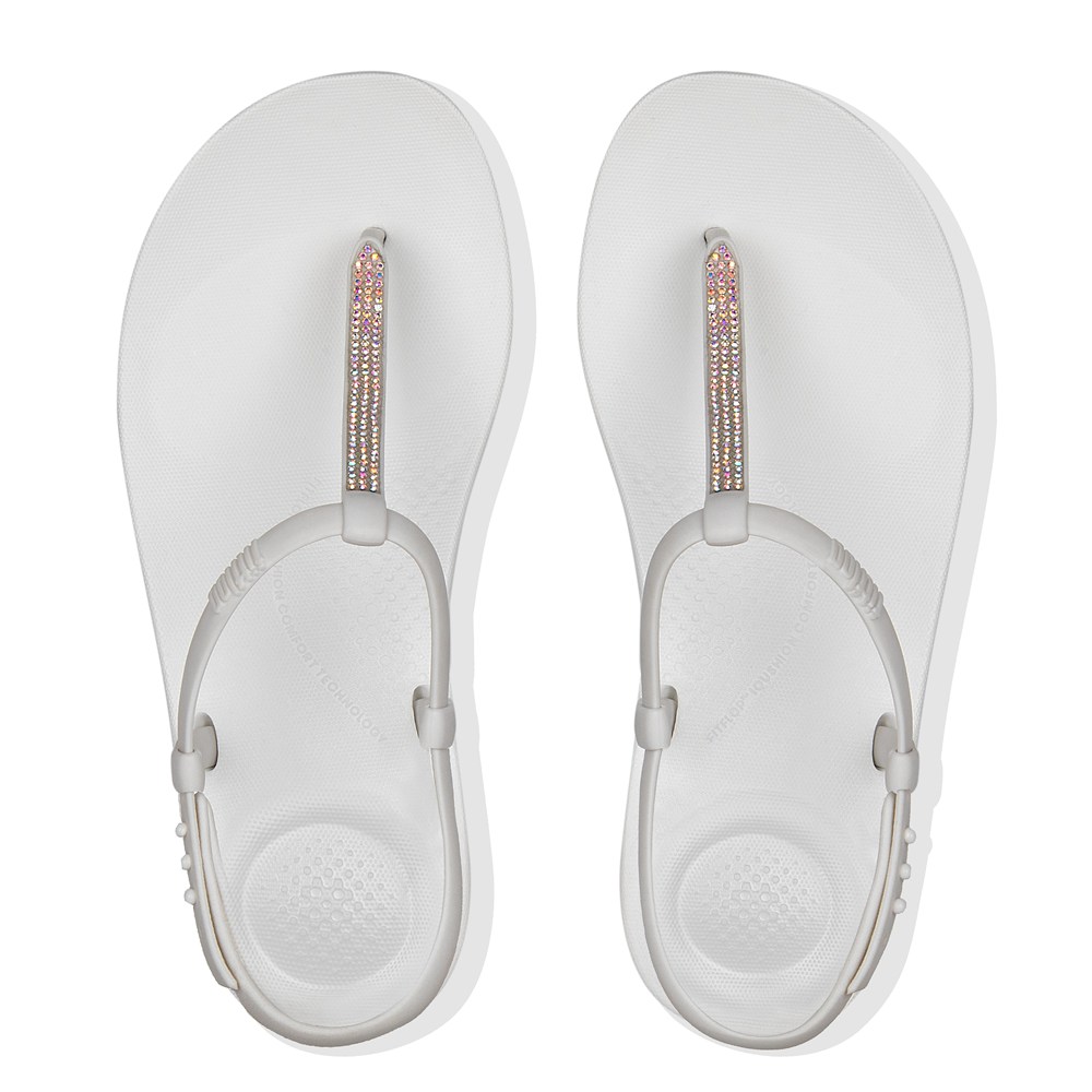 Fitflop Womens Sandals White - Iqushion Splash Sparkle Back-strap - SC3481056